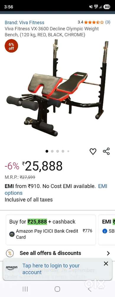 VX Fitness Heavy Duty Chest Press & Workout Bench