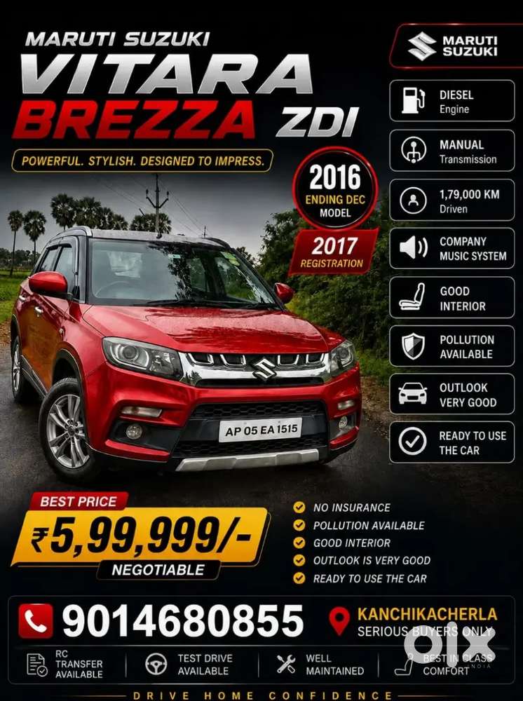 Maruti Suzuki Vitara Brezza 2017 Diesel 180000 Km Driven