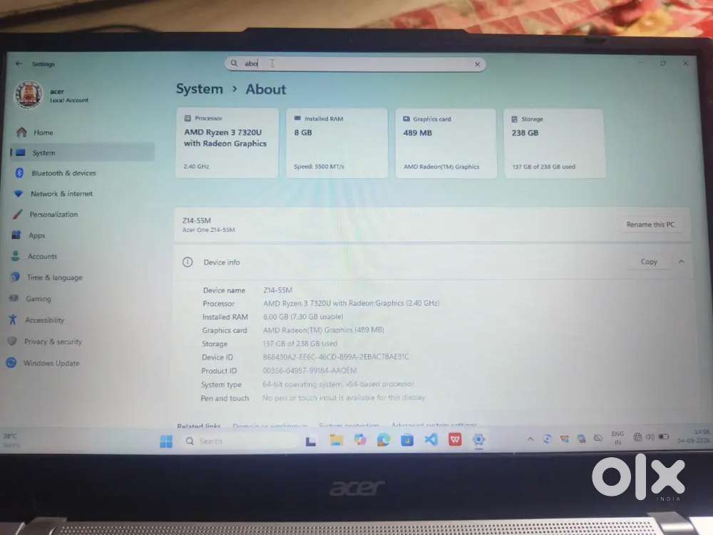 Acer laptop