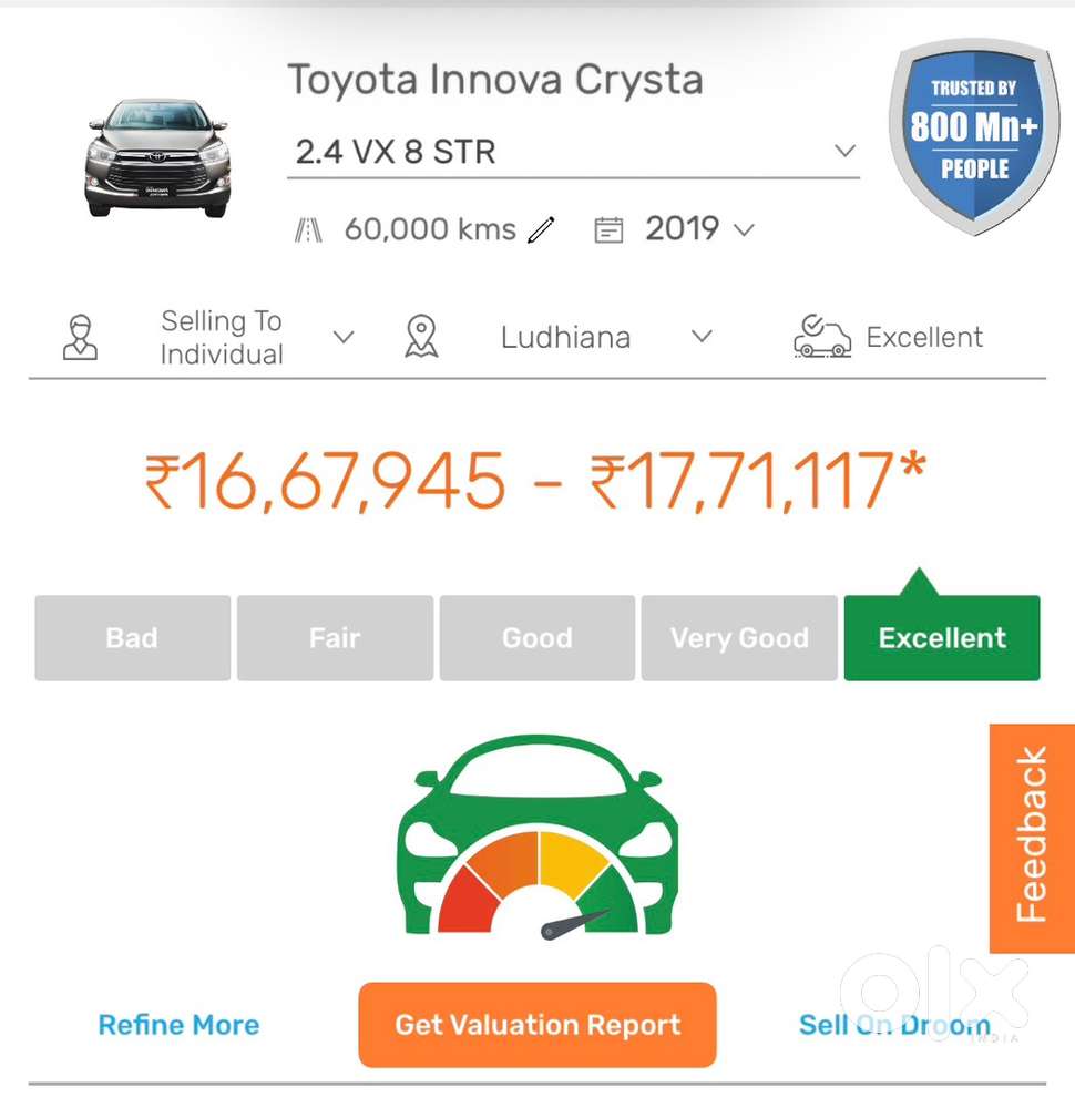 Innova Crysta 2019 Model Vx 8 Seater