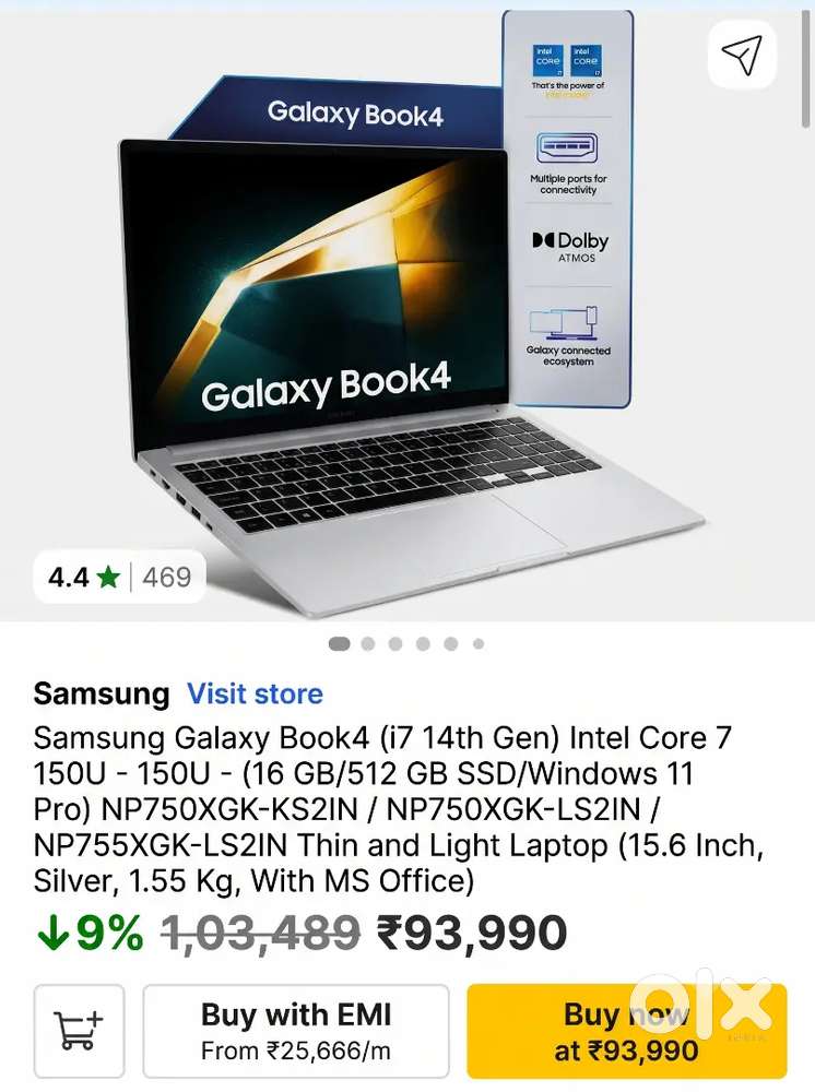 Samsung galaxy book 4 Intel core 7