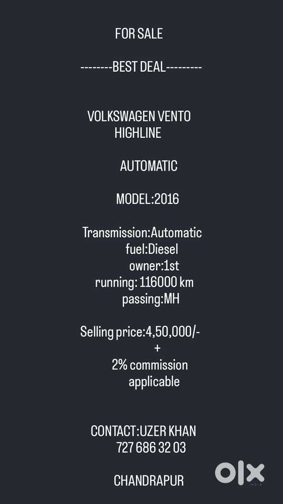 Volkswagen Vento 1.5l Tdi Highline Plus At Diesel, 2016, Diesel