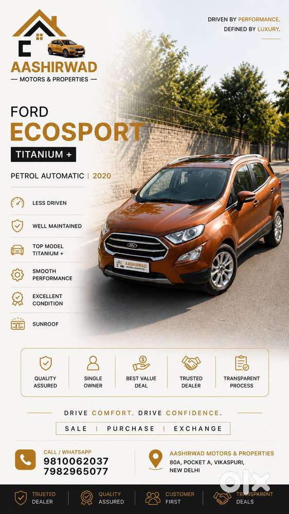Ford Ecosport 1.5 Petrol Titanium Plus, 2020, Petrol