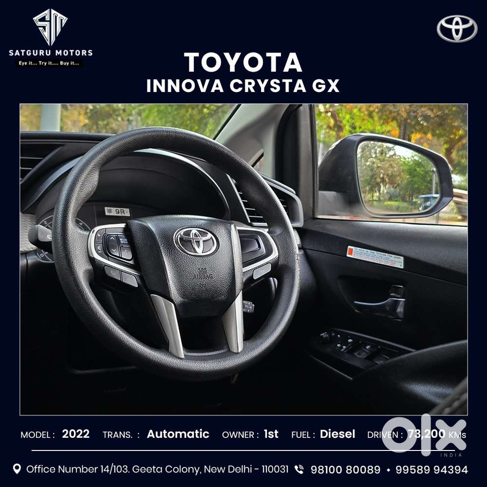 Toyota Innova Crysta 2.8 Gx At 7 Str, 2022, Diesel