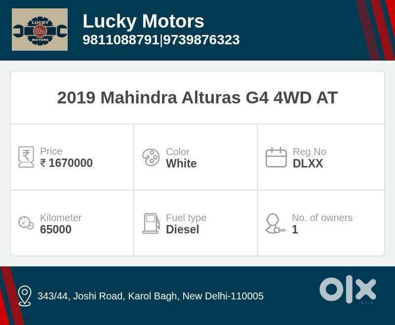 Mahindra Alturas G4 4x4 At, 2019, Diesel
