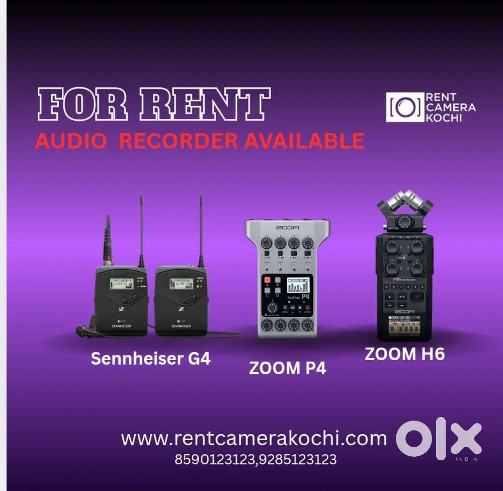 AUDIO RECORDER AND LAPEL MIC FOR RENT ZOOM H6.ZOOM P4.SENNHEISER G4