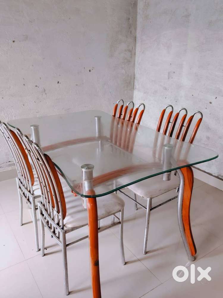 Modern 4-Seater Glass Dining Table Set with Chairs