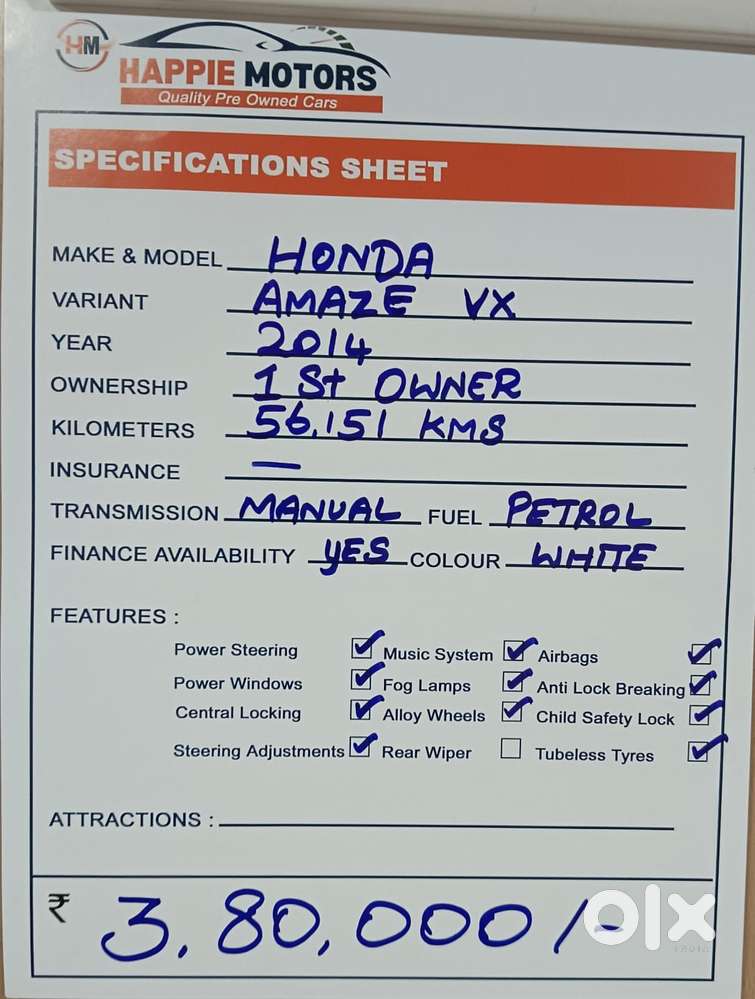 Honda Amaze Vx I-vtech, 2014, Petrol