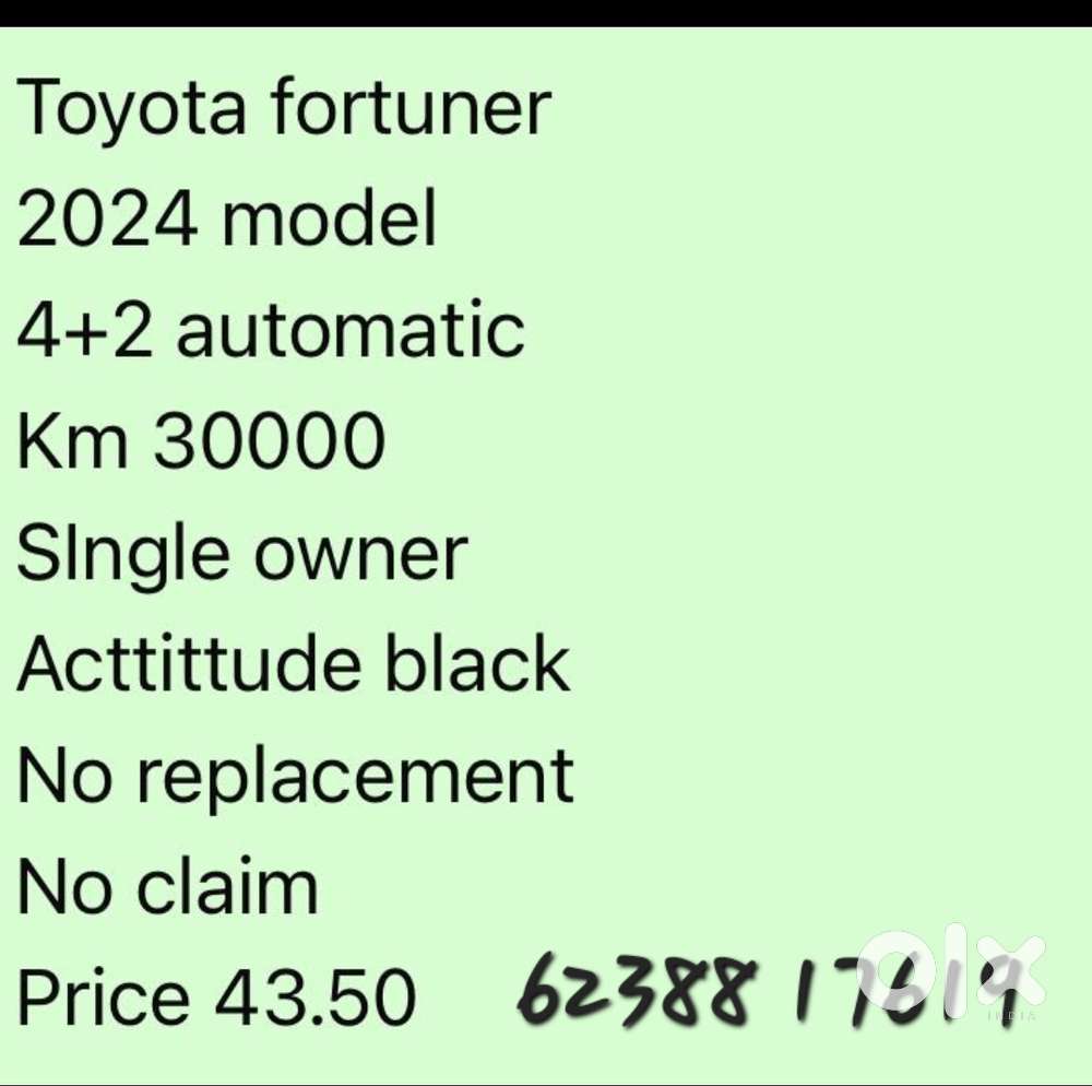 Toyota Fortuner 3.0 4x2 Automatic, 2024, Diesel