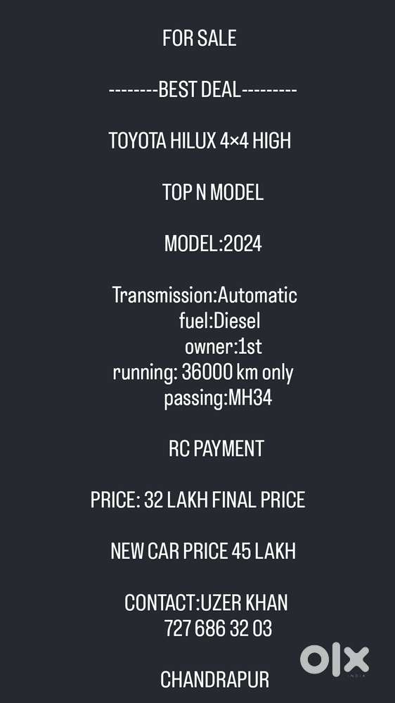 Toyota Hilux High Diesel Turbo Automatic, 2024, Diesel