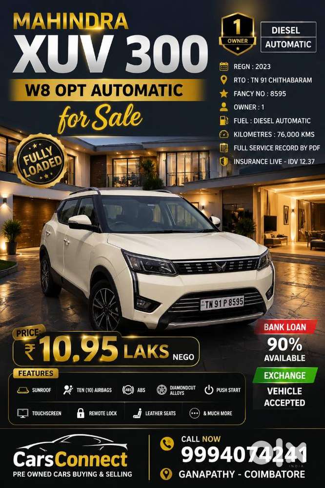 Mahindra Xuv300 W8 (o) 1.5 Diesel Amt, 2023, Diesel
