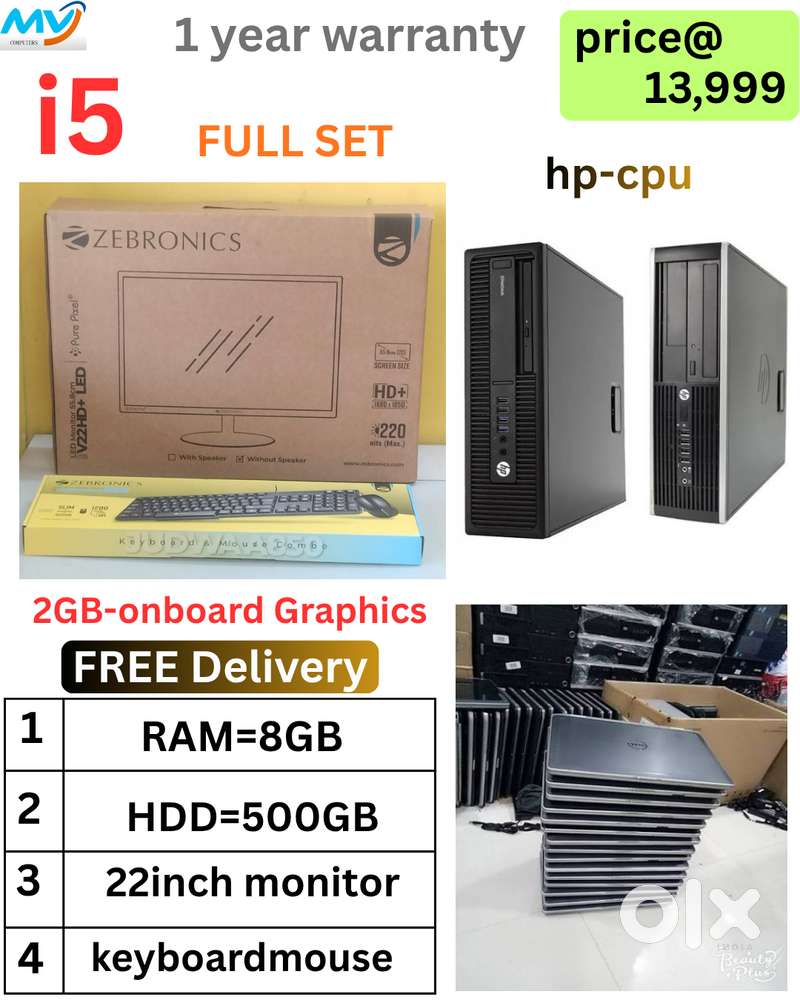 Office Desktop Computerhp Dell i5 Gen Complete Set Warranty