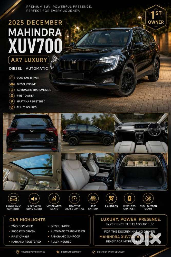 Mahindra Xuv700 2.2 Ax 7 Diesel At Luxury Pack Str, 2025, Diesel