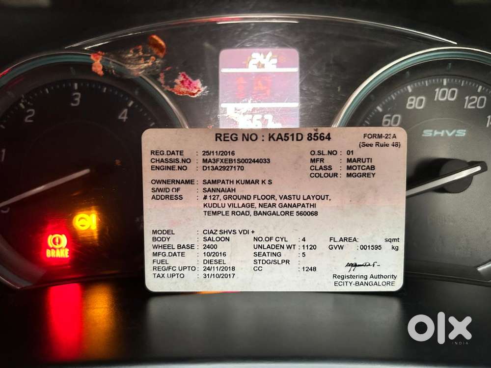 Maruti Suzuki Ciaz Vdi Plus, 2016, Diesel