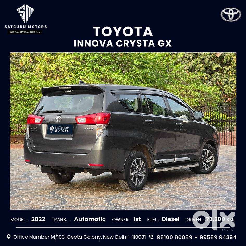 Toyota Innova Crysta 2.8 Gx At 7 Str, 2022, Diesel