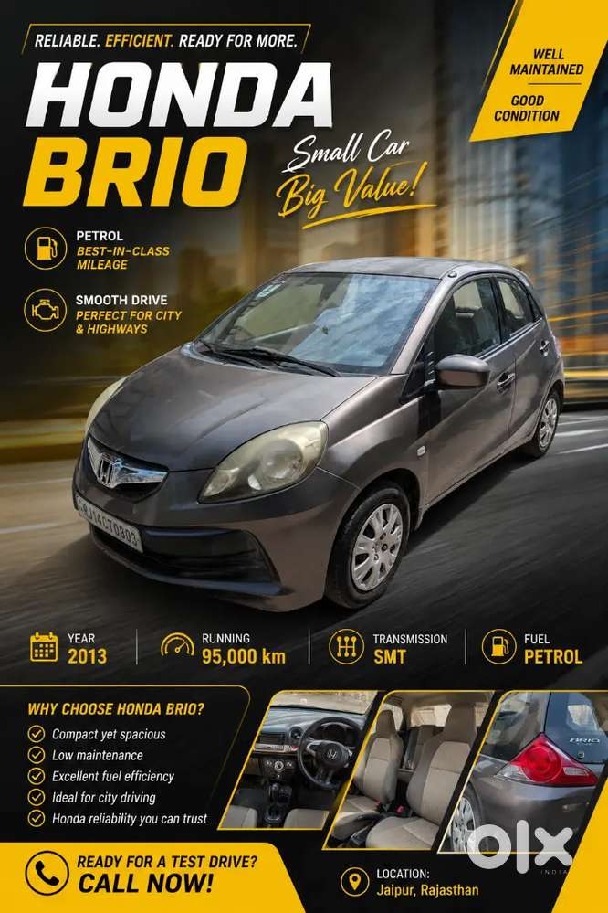 Honda Brio 2013 Petrol 95000 Km Driven