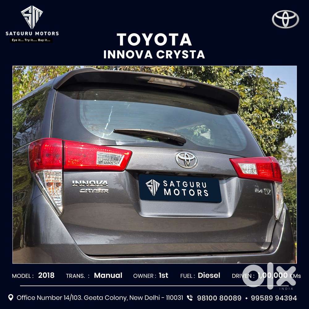 Toyota Innova Crysta 2.4 V 7 Str, 2018, Diesel