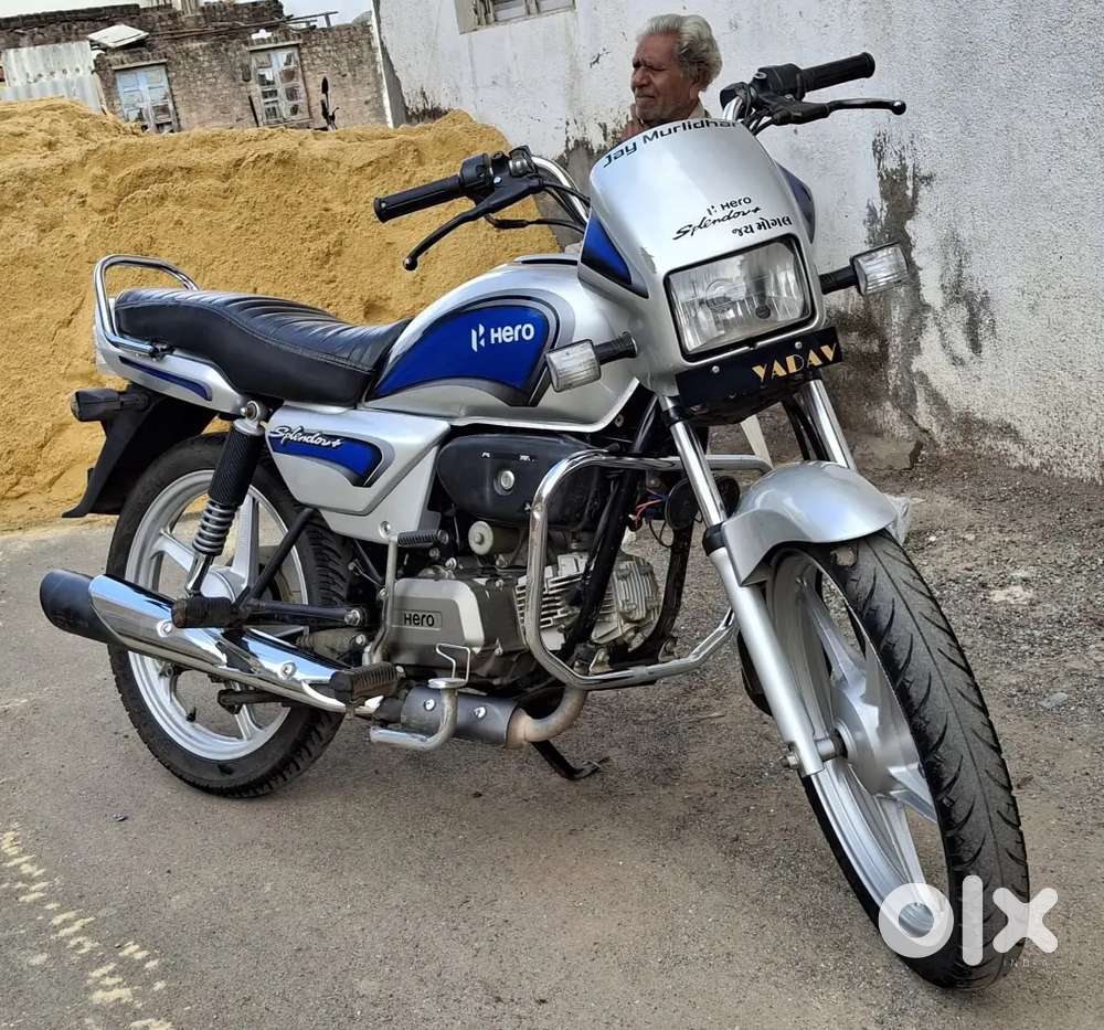 Splendor Bike Silver Colour Modified Cafe Racer Splendor Plus