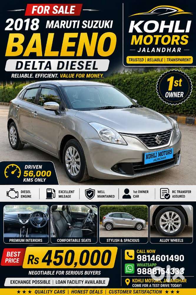Maruti Suzuki Baleno 1.3 Delta, 2018, Diesel