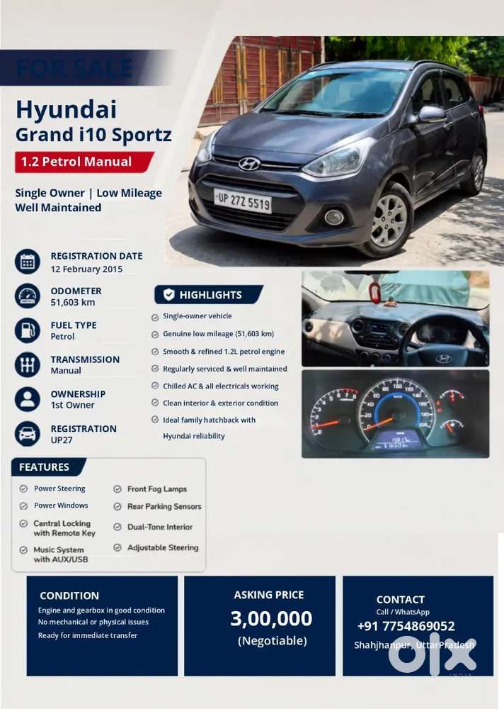 Hyundai Grand I10, Petrol Manual 1.2 L Engine