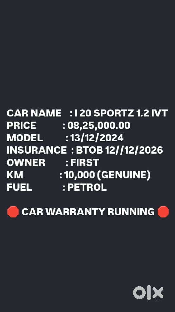 Hyundai I20 Sportz 1.2 Ivt, 2024, Petrol