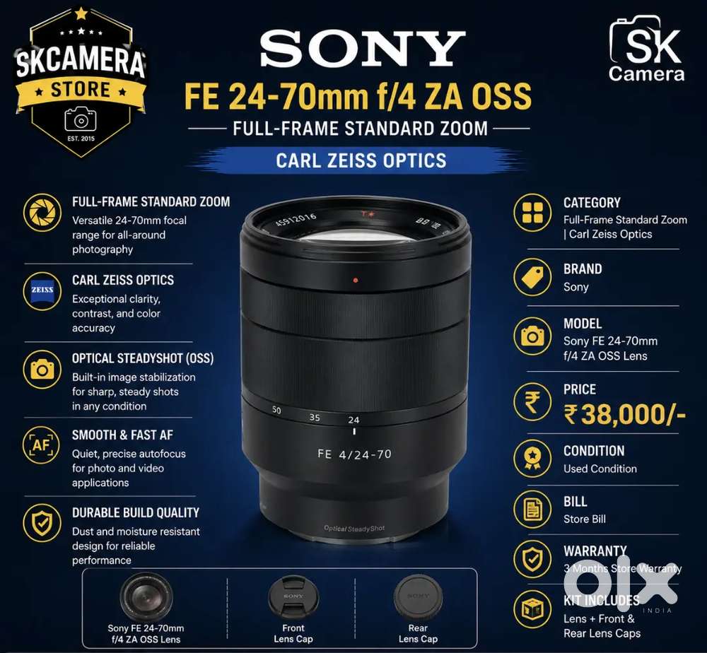 Sony FE 24-70mm f/4 ZA OSS Lens Full-Frame Standard Zoom SK380 ...