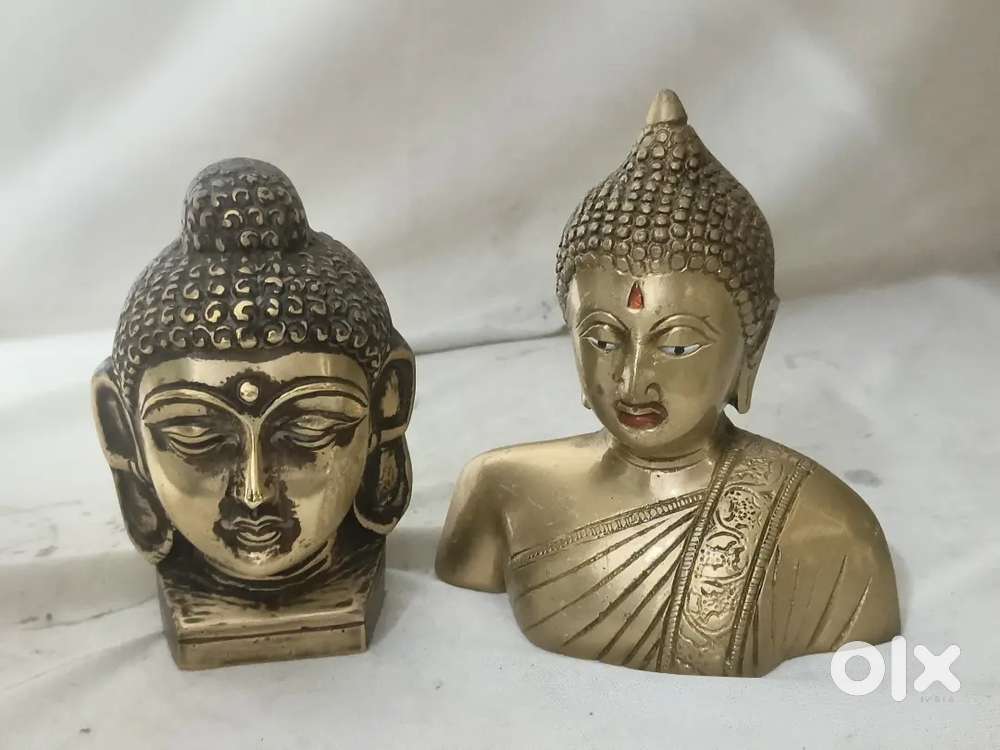 Antique pure brass solid heavy budha 15 & 16 cm.