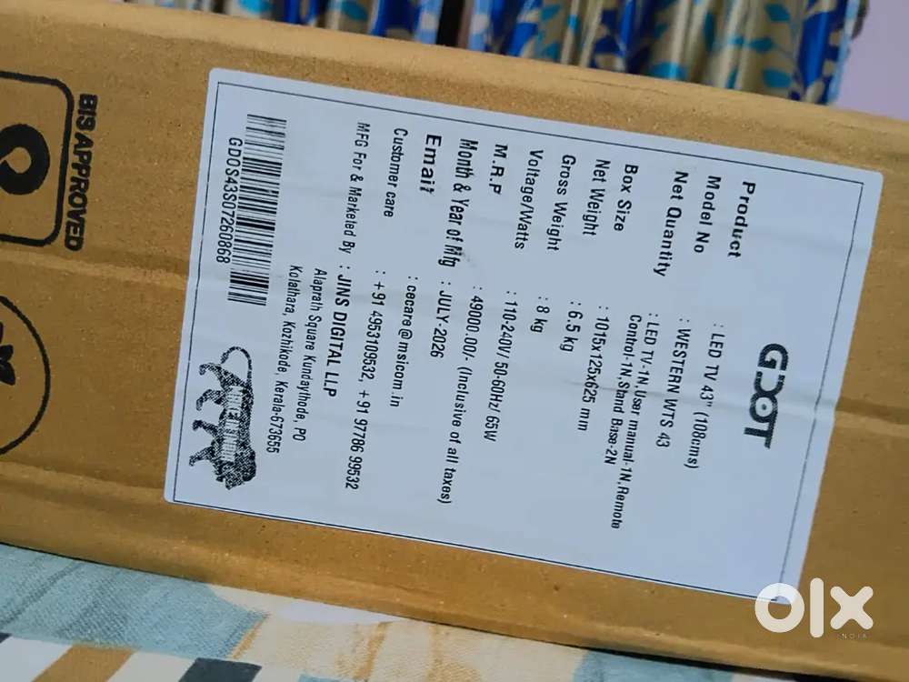 GDOT 43 inch led tv new