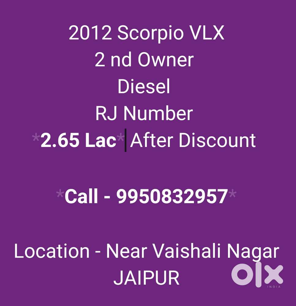Mahindra Scorpio Vlx Bs Iii, 2012, Diesel