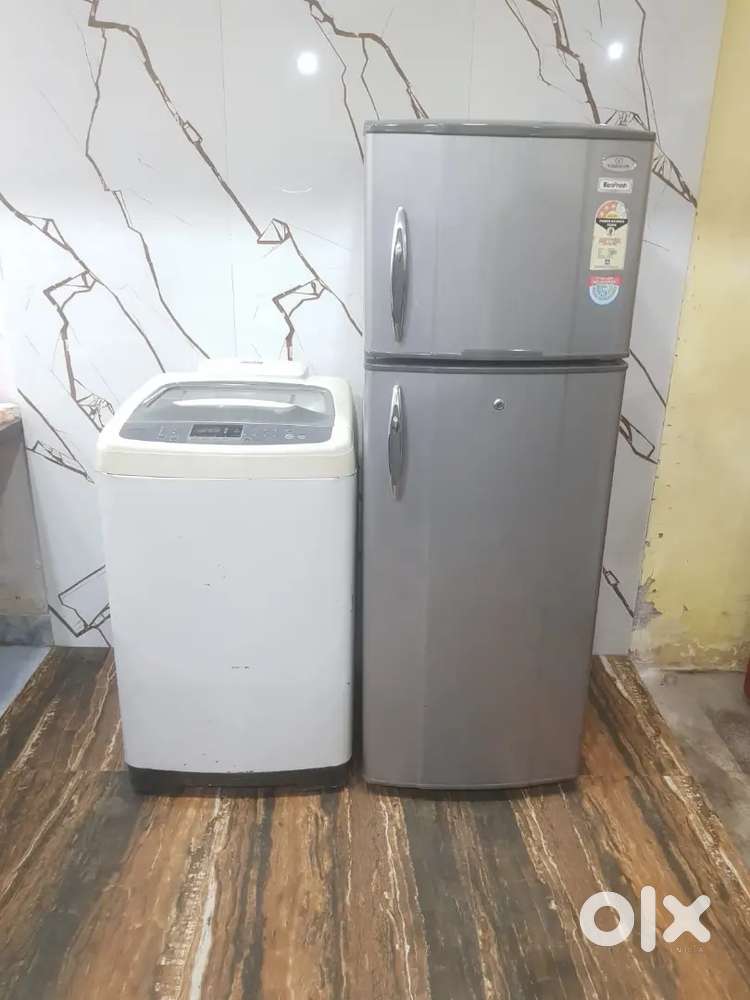 Videocon eco fresh double door refrigerator and Samsung washing machin