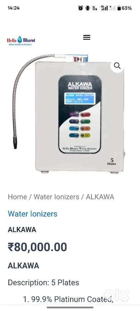 Alkaline water ionizer