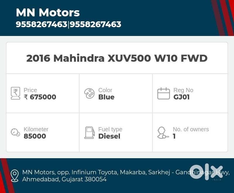 Mahindra Xuv500 2.2 W10, 2016, Diesel