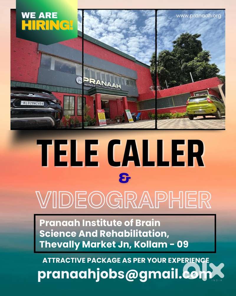 Wanted Telecallers & Videographer - Urgent Hiring- Pranaah Kollam
