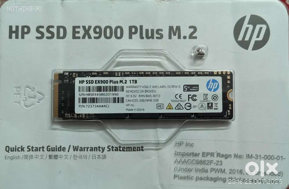 HP SSD EX900 Plus M.2 NVMe 1TB - Brand New / Sealed Pack
