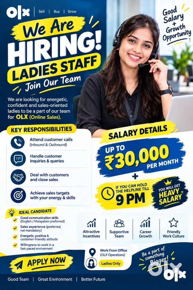 Female Sales Executive Required | Customer Handling | Up to ₹30K