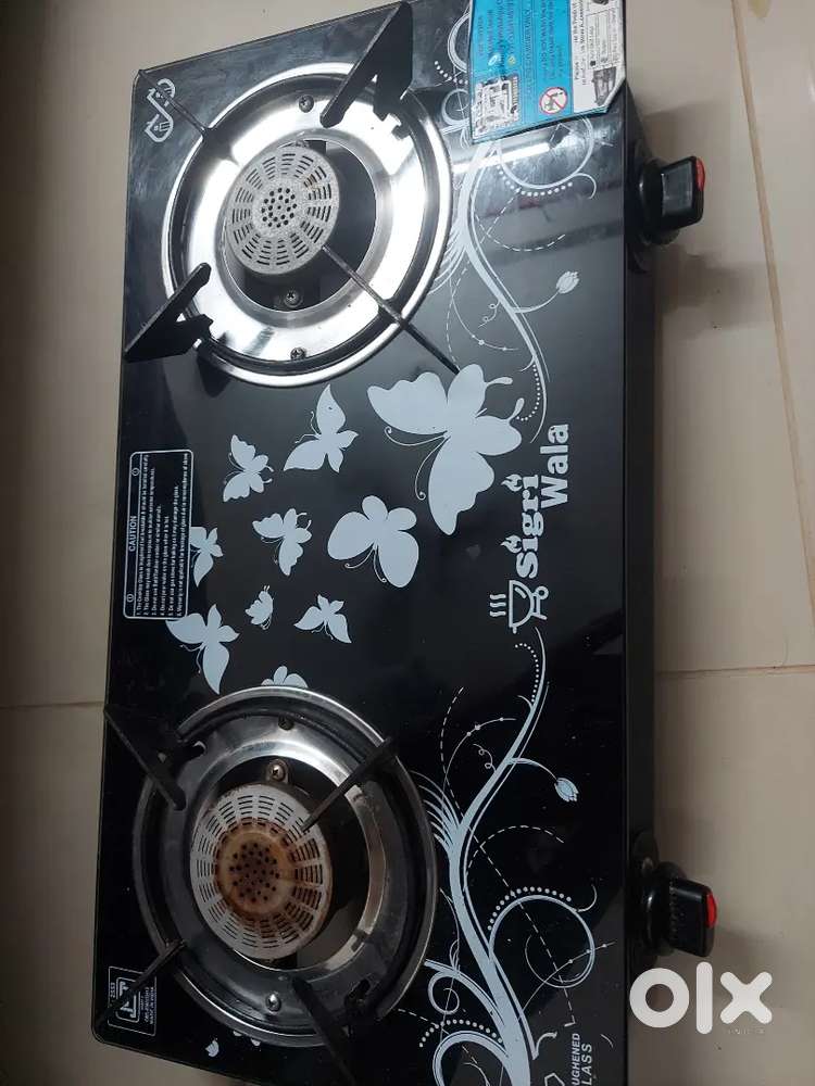 2 burner designer glass gas stove