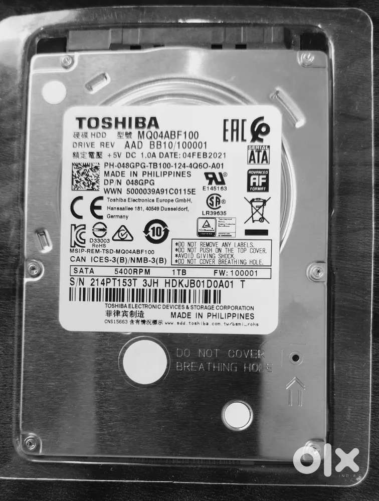 Toshiba TB Hard Drive inch Hard Disks