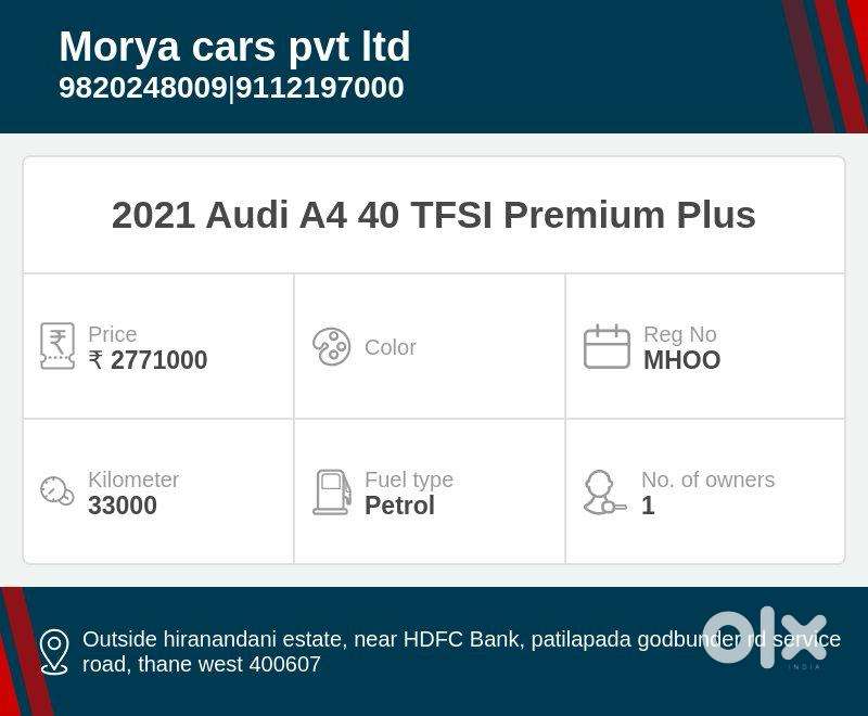 Audi A4 2.0 Premium Plus 40 Tfsi, 2021, Petrol
