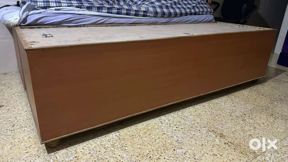 Double plywood bed with mattress in good condition