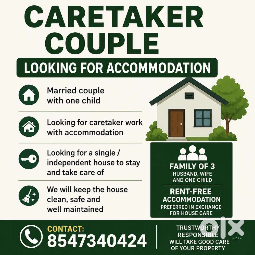 Caretaker Couple Looking for Accommodation