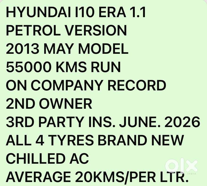 Hyundai I10 Era 1.1 Irde, 2013, Petrol