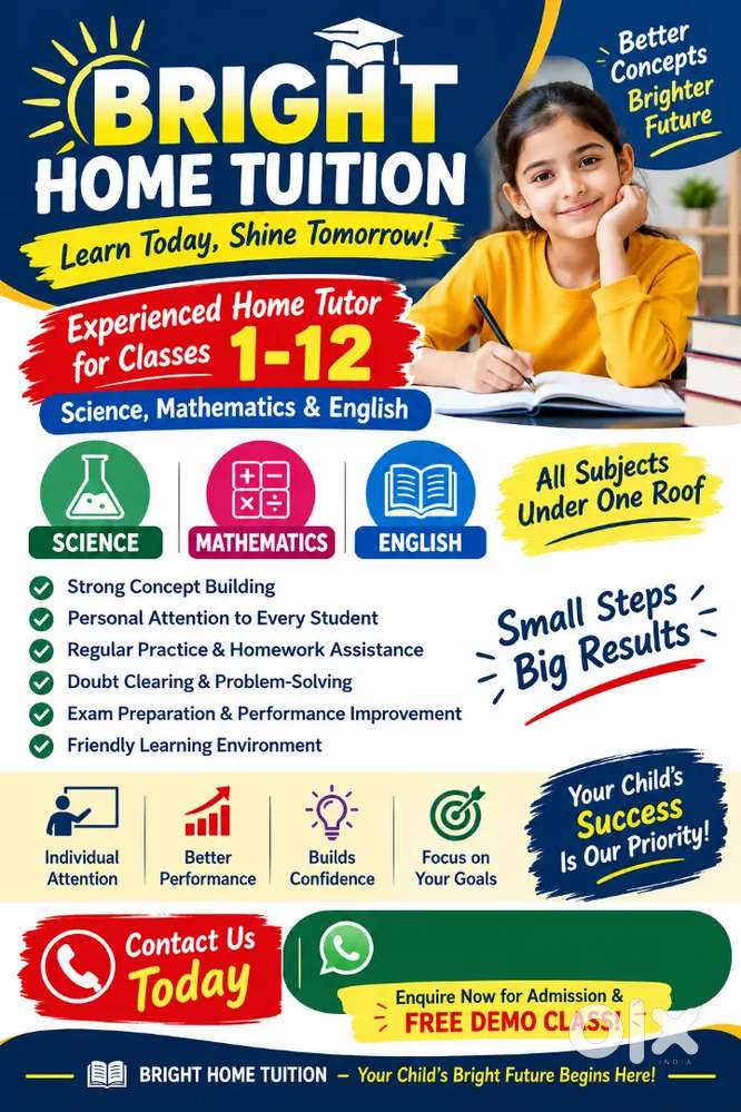 Experienced Home Tutor Available for Classes 1-12 | Science, Maths