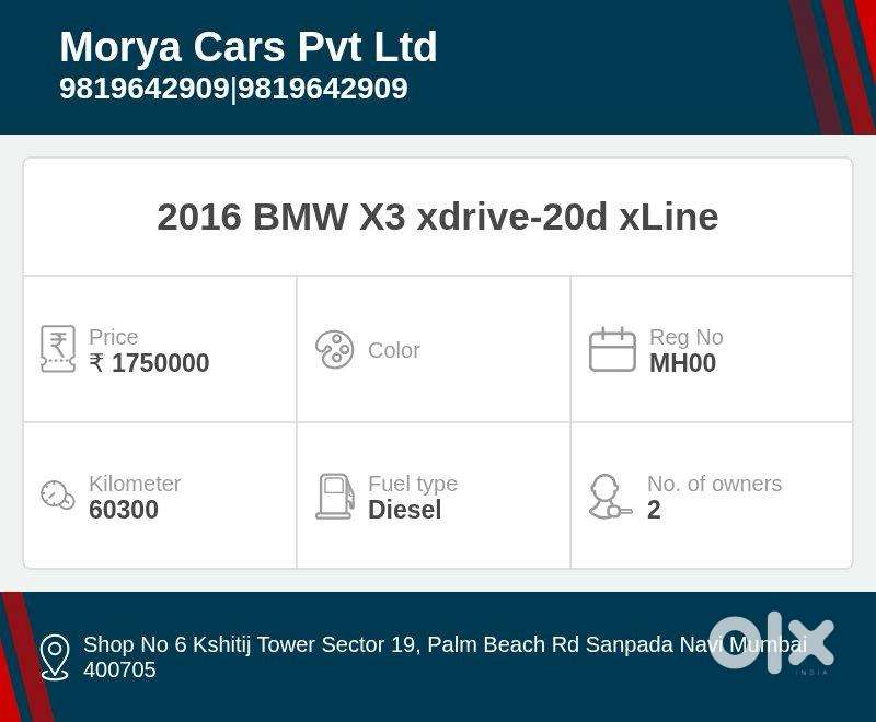 Bmw X3 X Drive 20d X-line, 2016, Diesel
