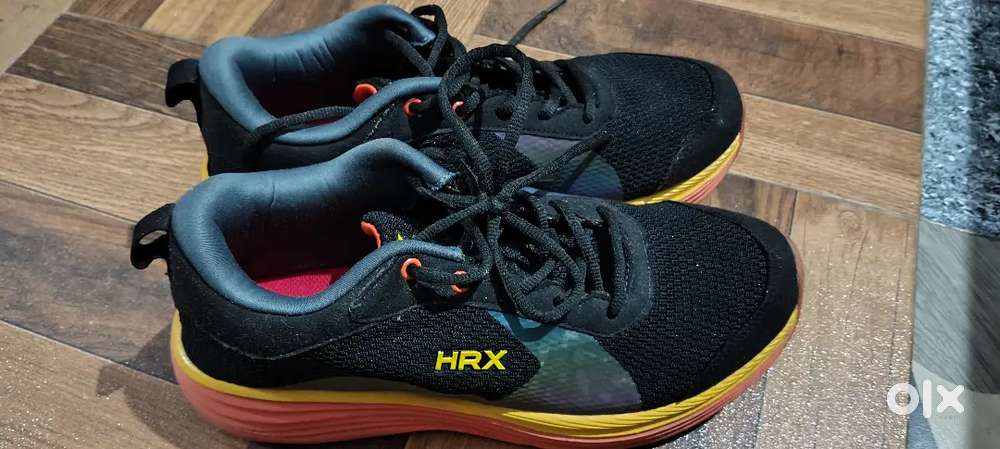 HRX Men's Sports Shoes (Black/Orange) -UK 9- good Condition With (Box)