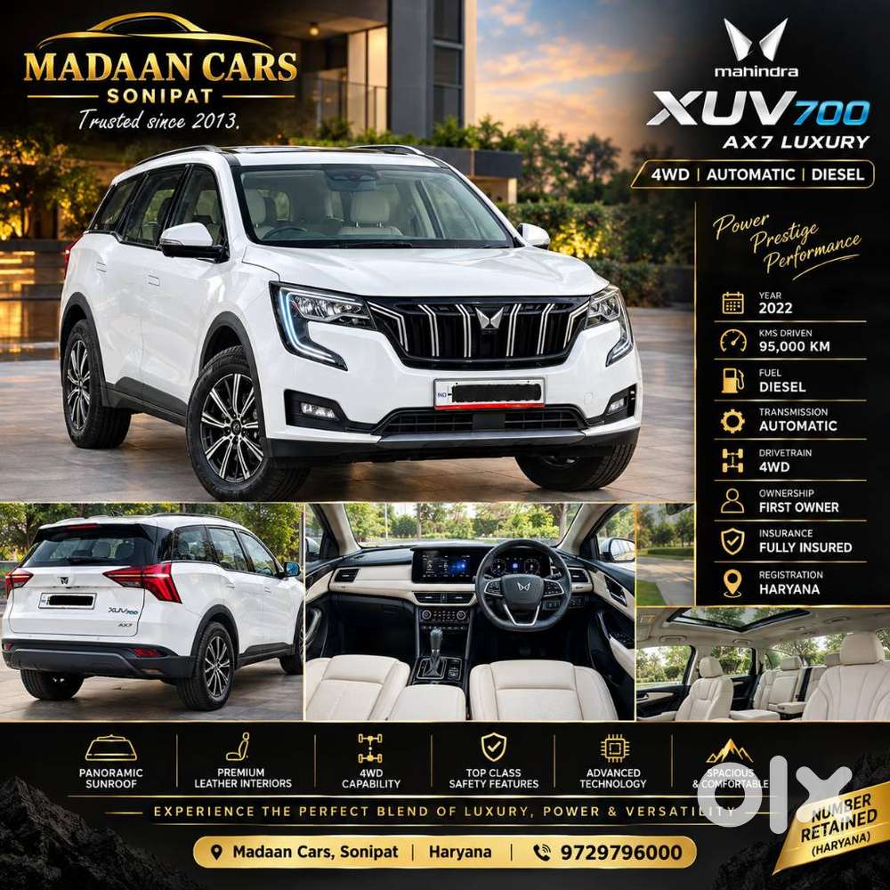 Mahindra Xuv700 2.2 Ax 7 Diesel At Luxury Pack Str Awd, 2022, Diesel