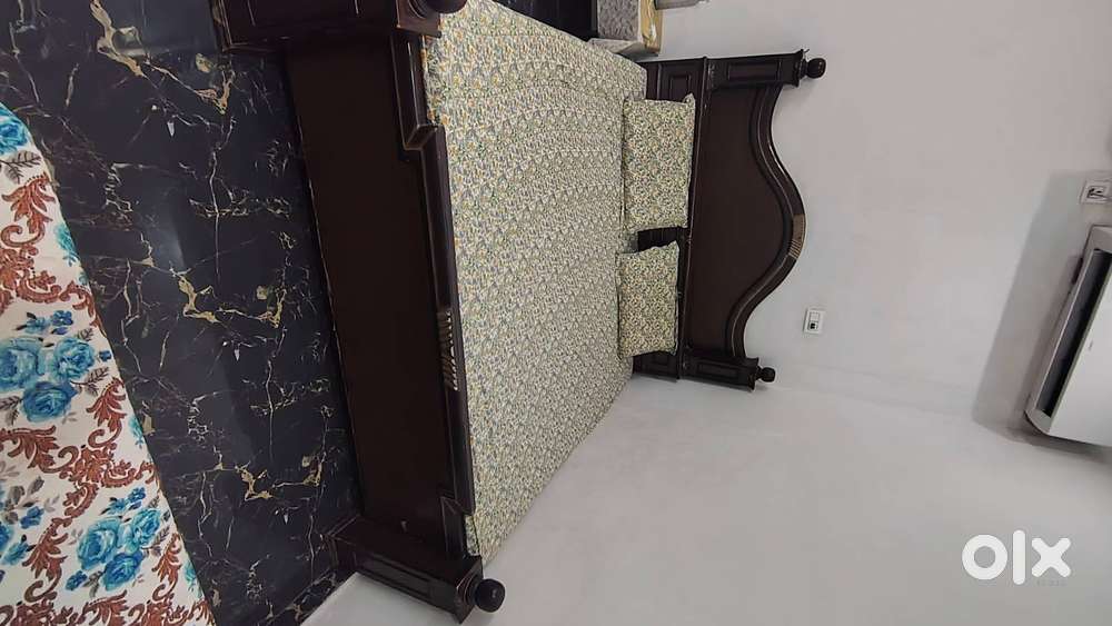 Brown colour polished bed