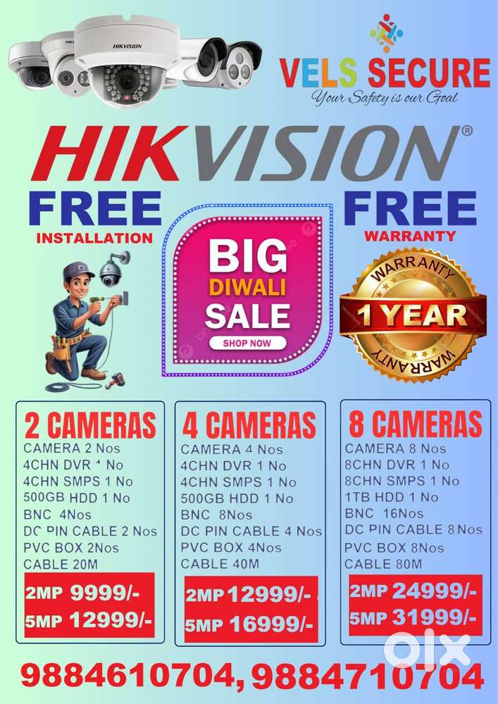 MEGA DIWALI        DISCOUNT  SALE 2MP HIKVISION   DVR AND  CAMERA F
