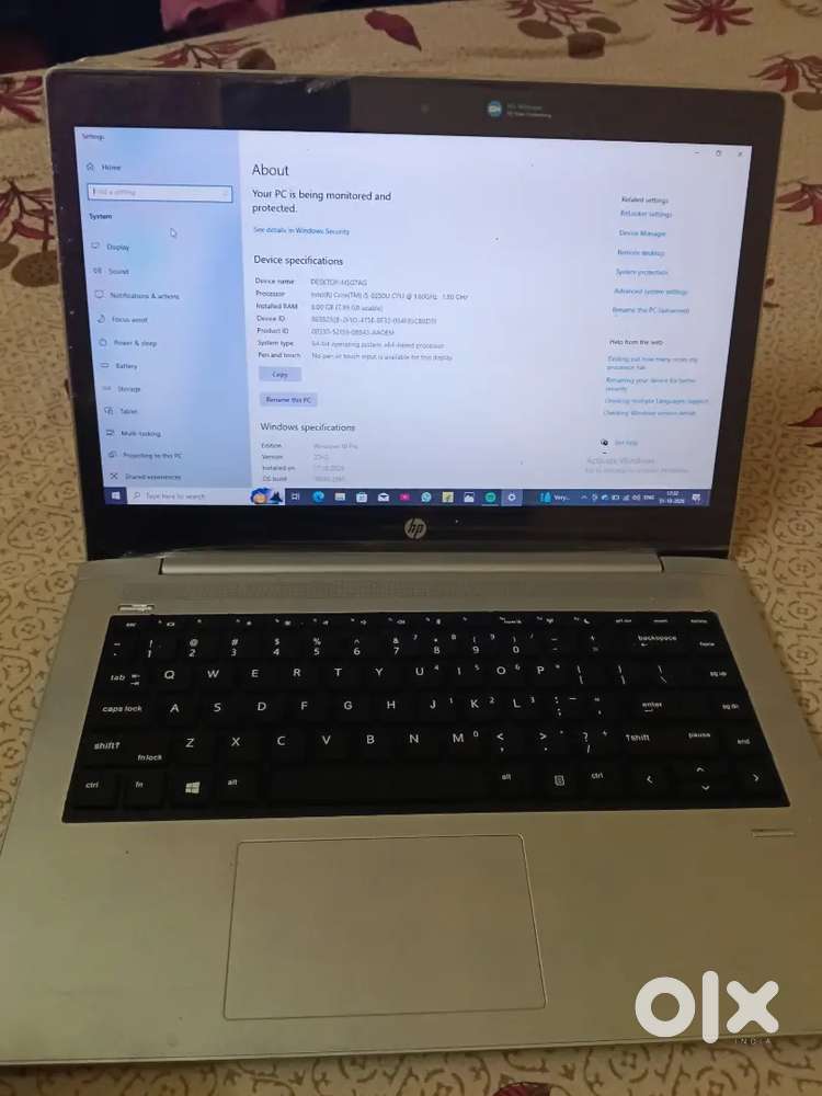 HP probook Ram 8GB SSD 256GB