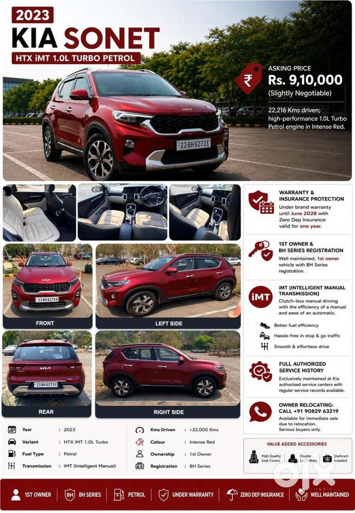 Kia Sonet Htx 2023 (2 Year Oem Warranty)