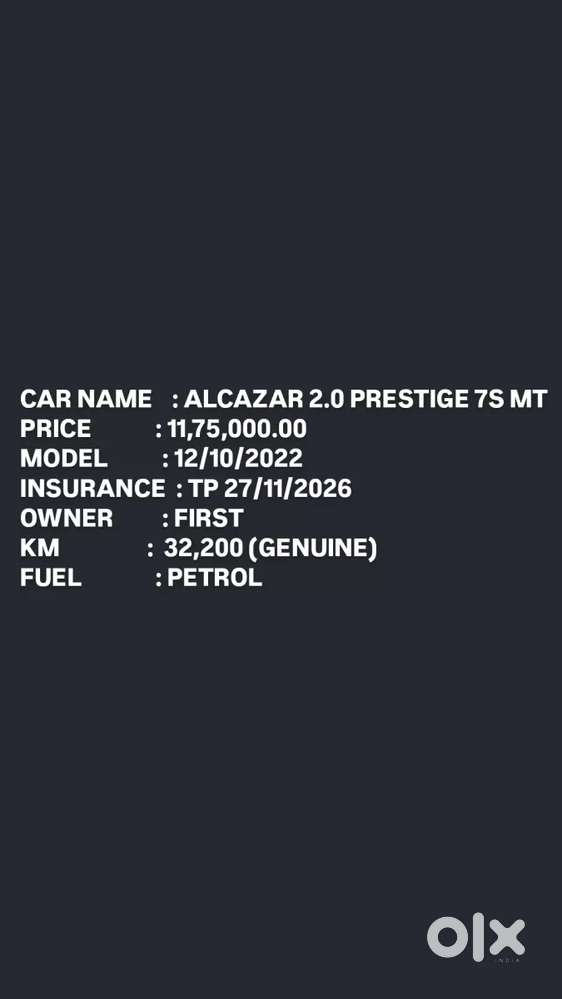 Hyundai Alcazar Prestige 7-seater, 2022, Petrol